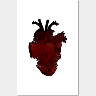 Rose Splatter Heart Posters and Art